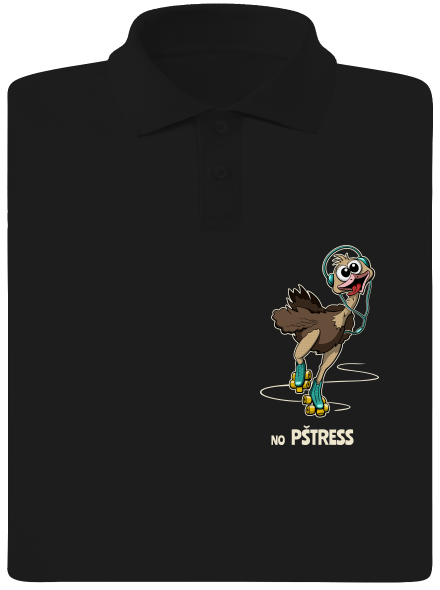 No pštress pánska polokošeľa Black
