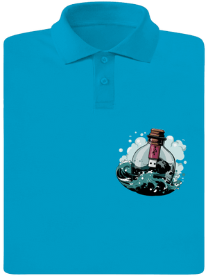 USB odkaz vo fľaši pánska polokošeľa Blue Atol