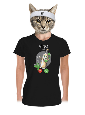 Biele víno volá dámske športové tričko Black