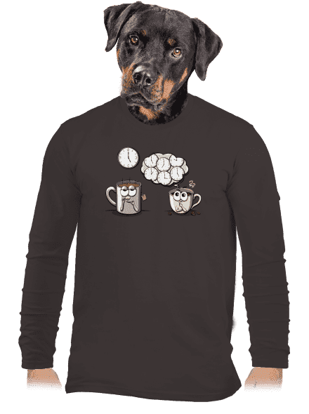 Čaj o piatej, káva stále pánske dlhý rukáv Bear Brown