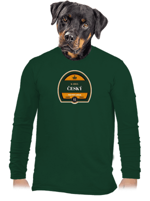 Pivná etiketa pánske dlhý rukáv Bottle Green