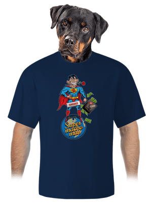 Supermachoman unisex tričko oversized Midnight Blue