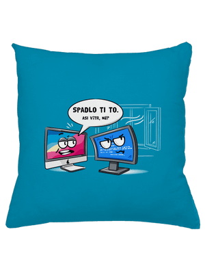 Mac vs. Windows vankúš Blue Turquoise