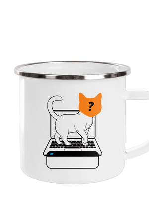 Mačka na klávesnici plecháčik White