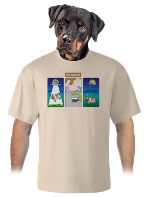 Alien Cappuccino unisex tričko oversized Almond