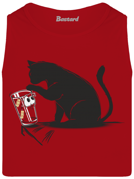 Mačka a pohár pánske tielko Red