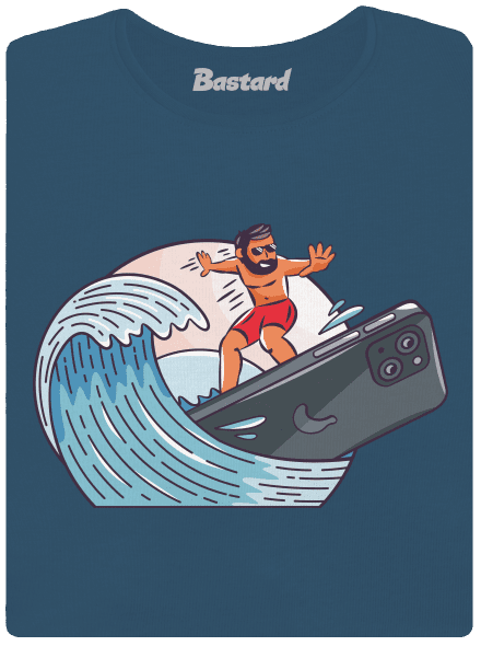 Som surfer dámske tričko prémium Petrol Blue