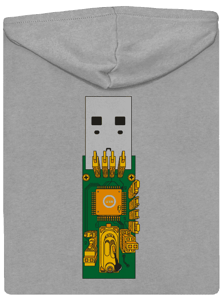 USB city pánska mikina na zips Light Melange
