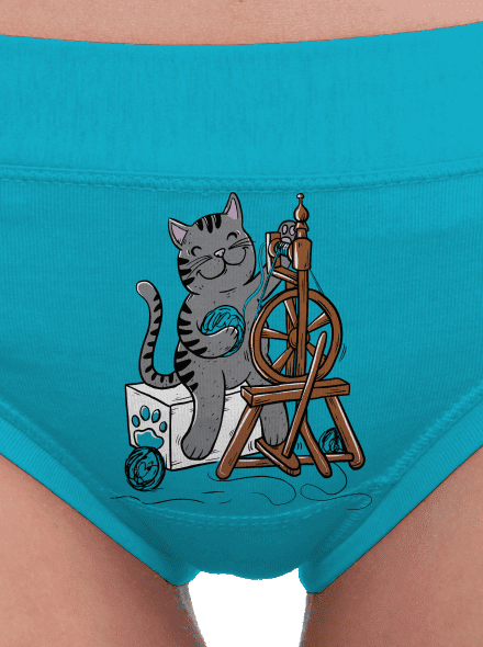 Mačka pradie dámske nohavičky Turquoise