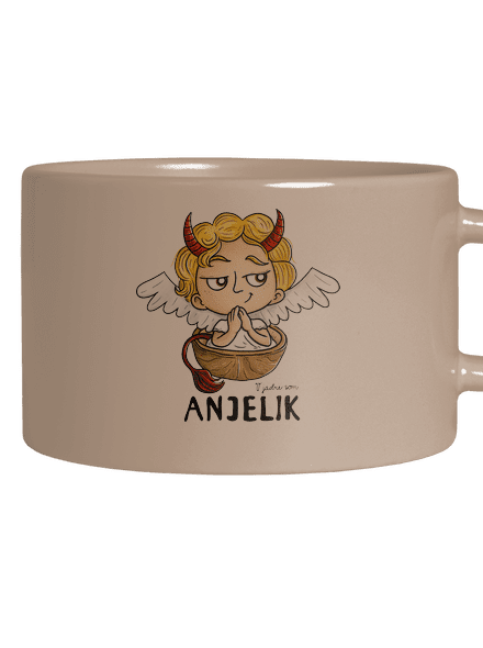 Anjelik hrnček makronka Brown Macaron