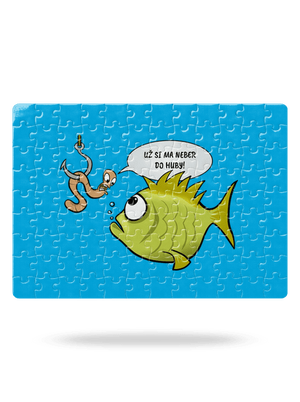 Ryba a dážďovka puzzle White