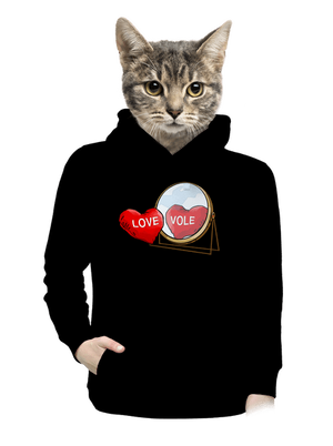 Love vole dámska mikina klokanka Black