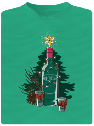 Vianočná borovička pánske športové tričko Mint Mal
