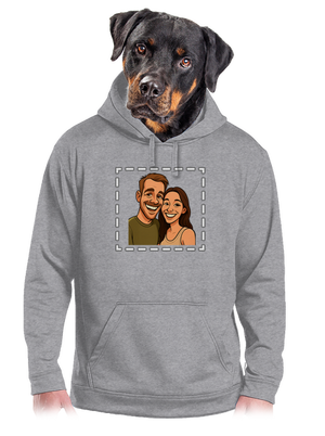 Karikatúra z vlastnej fotky pánska mikina klokanka Light Melange