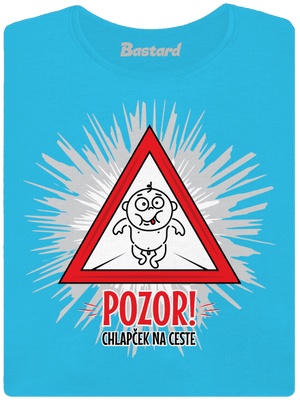 Chlapček na ceste dámske tričko Blue Atol