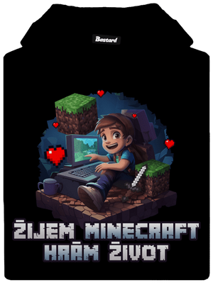 Žijem Minecraft pánska mikina klokanka Black