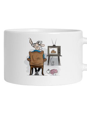 TV News hrnček makronka White