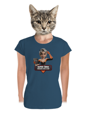 Super mama dámske tričko prémium Petrol Blue