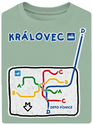 Metro Královec unisex tričko oversized Sage