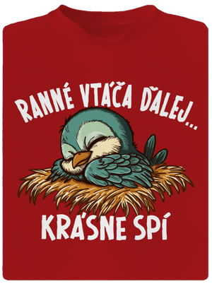 Ranné vtáča spí pánske športové tričko Red Mal