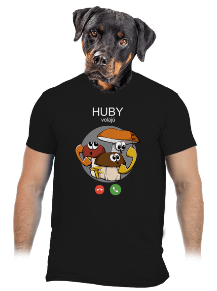 Huby volajú pánske tričko Black