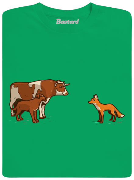 Vůl, pes a vulpes pánske tričko Kelly Green