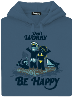 Don't worry dámska mikina klokanka Denim