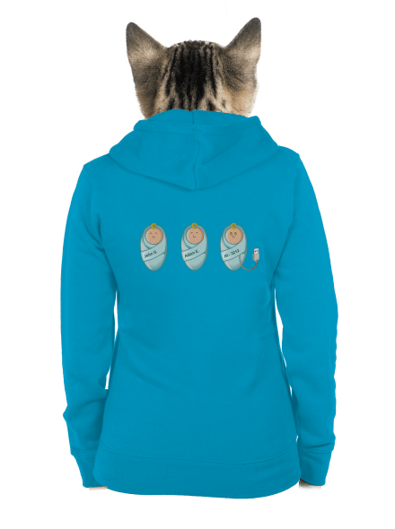 AI baby dámska mikina na zips Blue Atol