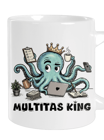 Multitas king veľký hrnček White