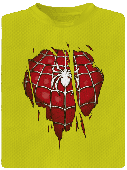 Spider Inside detské športové tričko Neon Yellow