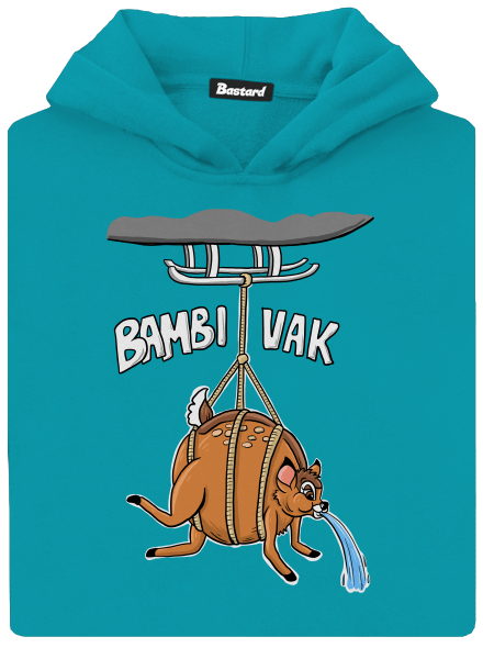 Bambi vak detská mikina klokanka Hawaiian Blue