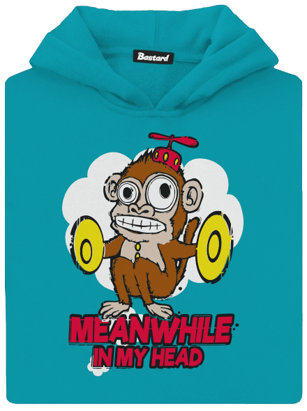 Monkey in my head detská mikina klokanka Hawaiian Blue