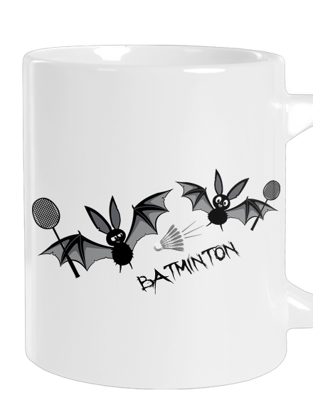Batminton veľký hrnček White