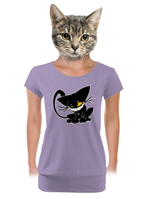 Evil cat dámske tričko s lemom Lavender