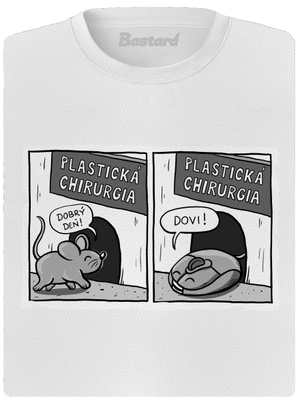 Myš na plastike dámske športové tričko White