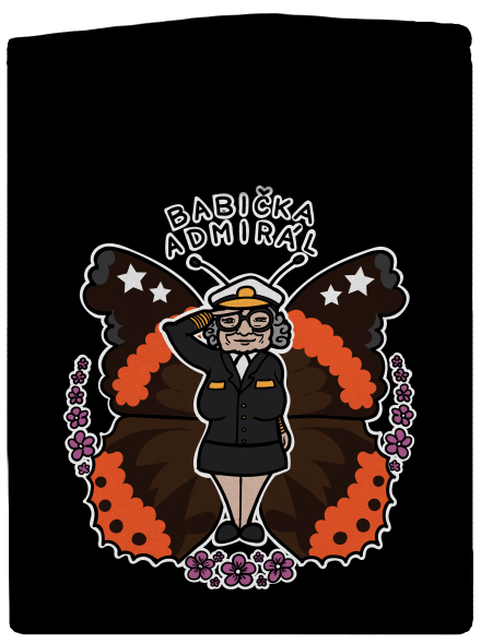 Babička admirál dámska mikina na zips Black