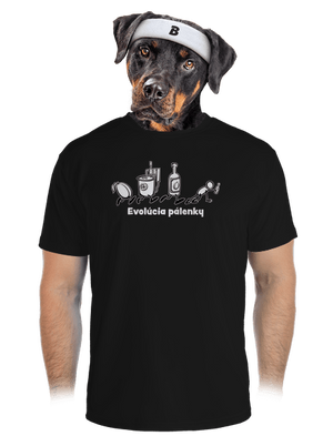 Evolúcia pálenky pánske športové tričko Black