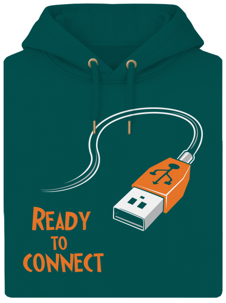 USB pripojenie unisex mikina premium Emerald Green