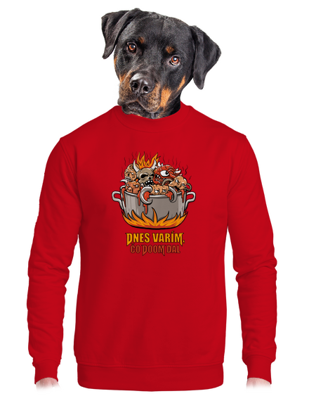 Čo Doom dal unisex mikina bez kapucne Red