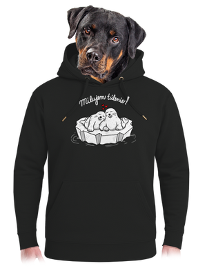 Milujem túlenie unisex mikina premium Dark Black