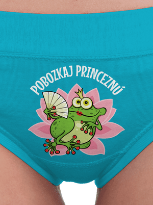Pobozkaj princeznú a princa dámske nohavičky Turquoise