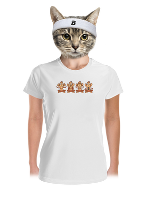 Opička s mobilom dámske športové tričko White