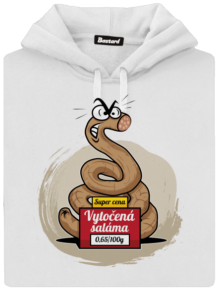 Vytočená saláma dámska mikina klokanka White