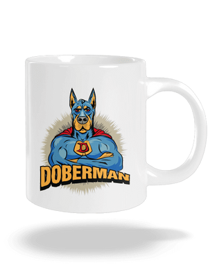 Doberman veľký hrnček White