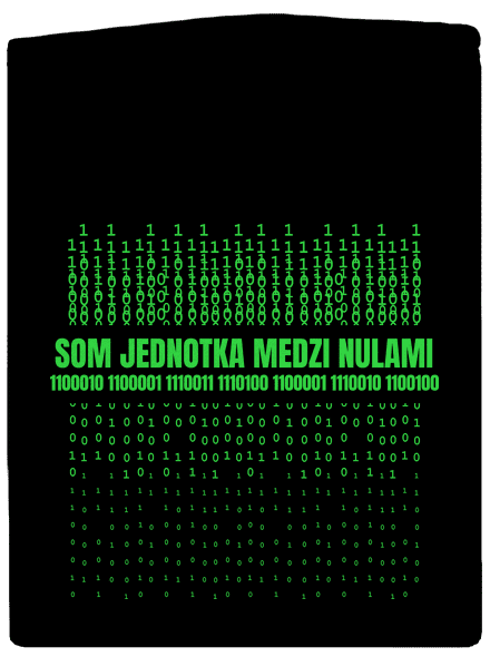 Jednotka medzi nulami pánska mikina na zips Black