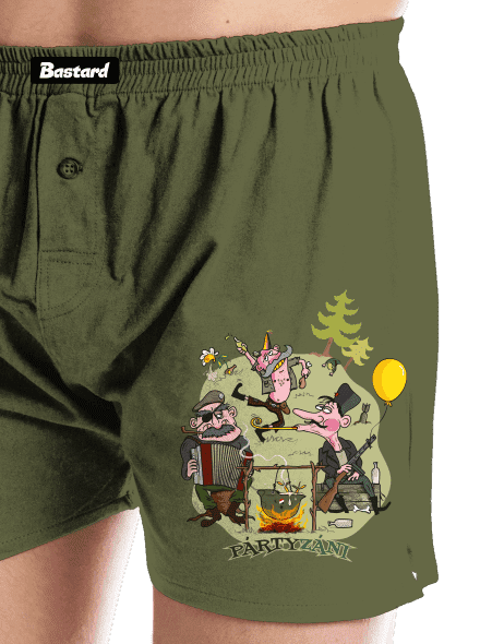 Pártyzáni pánske trenky Khaki