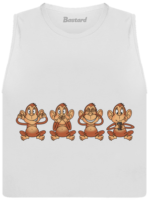 Opička s mobilom dámske tielko voľné White