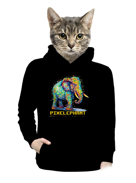 Pixelephant dámska mikina klokanka Black