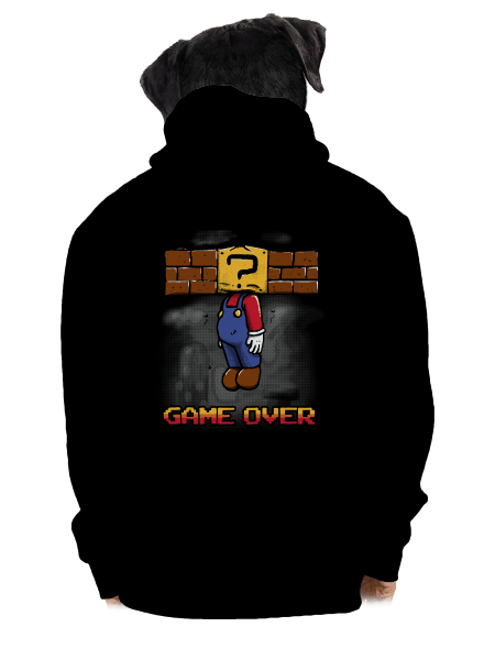 Game Over pánska mikina na zips Black