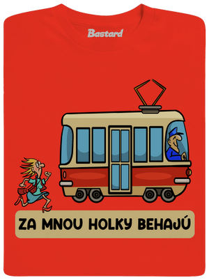 Za mnou baby behajú pánske tričko Fiery Red